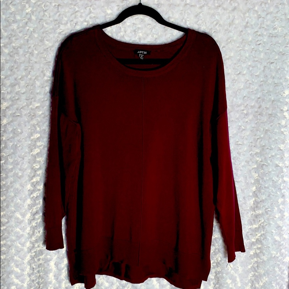 Apt.9 wine colored LS sweater